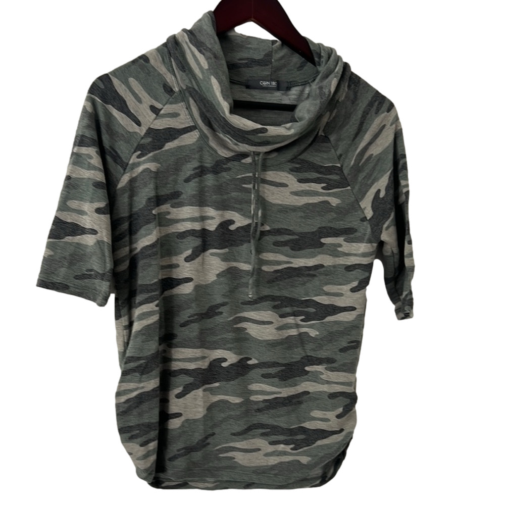 Green and Gray Camouflage Hoodie Sweatshirt